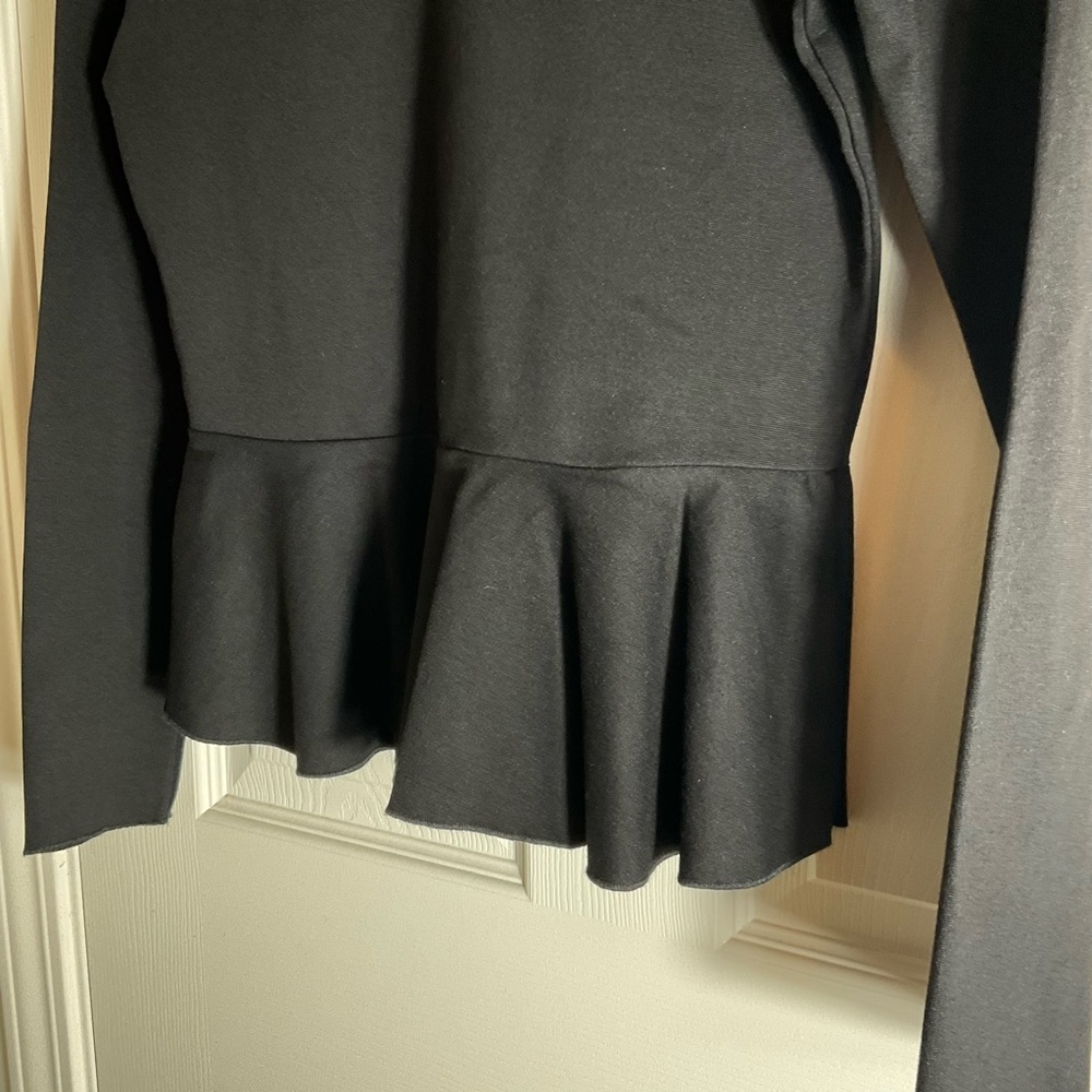 Jason Wu Black Long Sleeve Peplum Blouse Size small - Picture 5 of 8